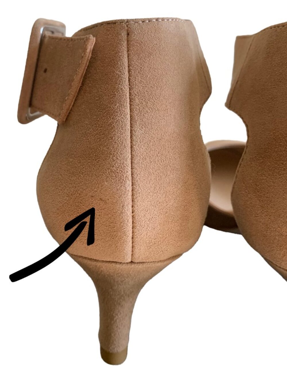 NWT PELLE MODA Latte Light Beige Kady Suede Ankle Strap Pump Sz 5.5 SEE PHOTOS - Picture 9 of 15